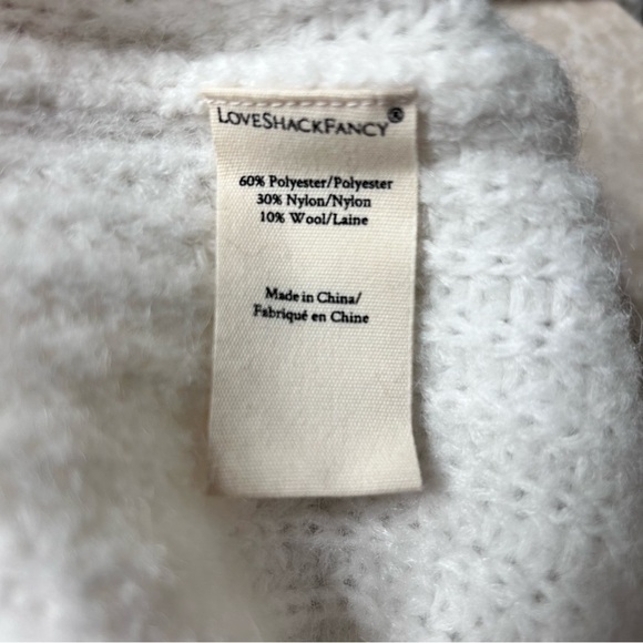 LoveShackFancy Embroidered Floral Button-Front Cardigan – Ivory, Size L - Picture 7 of 8